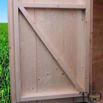 Maisons en bois. Abri de jardin en bois avec porte à fenêtre simple Jack Natural Jack 146 x 98 cm détails