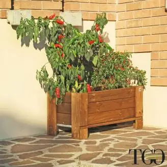 Jardinière d'extérieur en bois GardenBox au sol grande taille coloris marron 81 x 64 x 40 cm