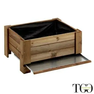 Jardinière d'extérieur en bois GardenBox au sol grande taille coloris marron 81 x 64 x 40 cm