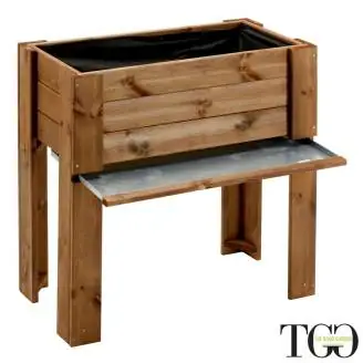 Jardinière surélevée d'extérieur en bois GardenBox couleur châtaigne 81 x 44 x 80 cm