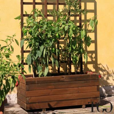 Potager en bois Hortus couleur châtaignier pour extérieur 45 x 90 x 39 cm