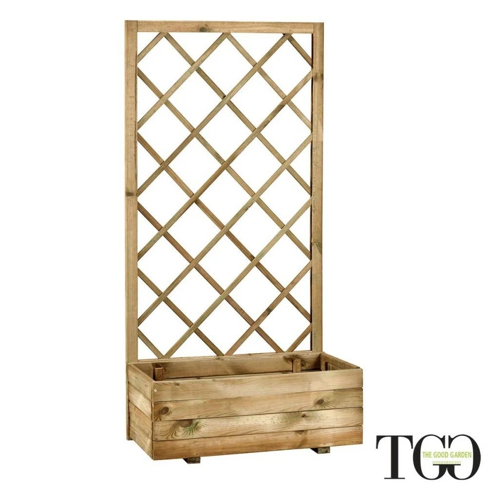 Jardinières en Bois - Jardinière Susy avec Grille 70X35X H140 Cm