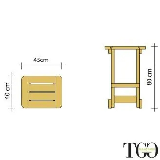 Mobilier d'extérieur - Tabouret haut d'extérieur en bois Rex 40x45x h8...