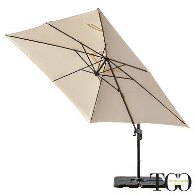 Parasol de jardin carré inclinable RAVELLO 3x3 en aluminium