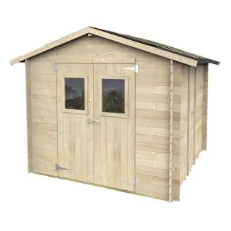 Maison en bois Jack avec porte double fenêtre 248 x 248 cm