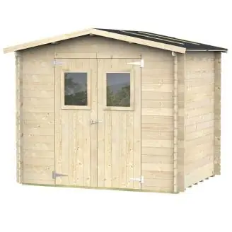 Maison en bois Jack avec porte double fenêtre 248 x 198 cm