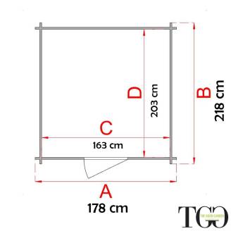 Abri en bois pour outils Gabby avec porte simple vitrée 178x218 cm