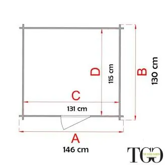 Maison en bois Fausta avec porte-fenêtre simple 146x130 cm