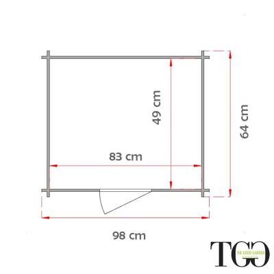 Abri de jardin Alfio avec porte simple 94x64 cm