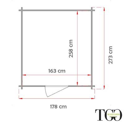 Abri à outils Fidan avec double porte 178x273 cm