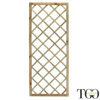 Lot de 2 grilles en bois Aponi maille diagonale 60 x 180 cm couleur naturelle