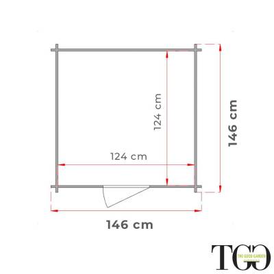 Remise en bois 1,5x1,5 m Jack For Tools avec porte simple à fenêtre