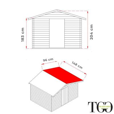 Remise en bois 1,5x1,5 m Jack For Tools avec porte simple à fenêtre