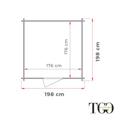 Cabanon à outils en bois 2x2 avec porte à double fenêtre