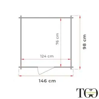 Abri en bois 1,5x1 m Lean-to Jack pour outils avec porte simple vitrée