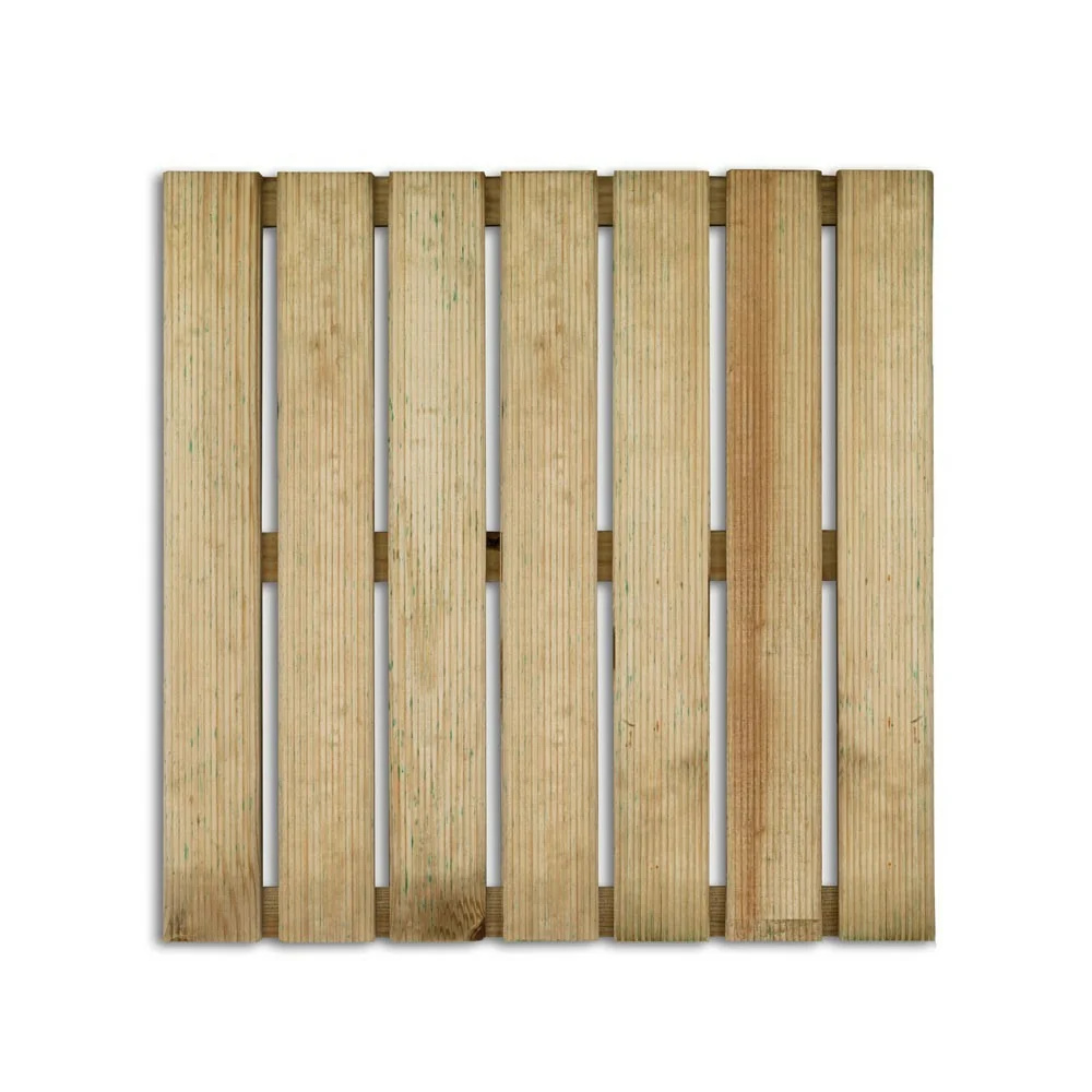 Dalle en bois moletée 50x50 pour terrasse et jardin extérieur