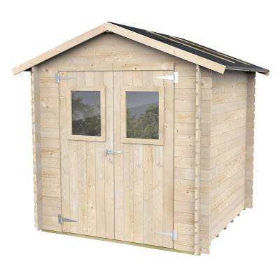 Maisons en bois. Abri de jardin en bois Jack avec porte à double fenêtre 198 x 198 cm détail 1180