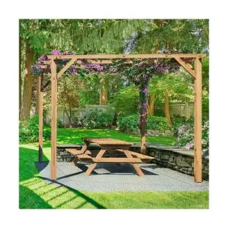 Happytime Banc en bois 25 mm Table de pique-nique Ensemble de jardin à bière pour jardin et terrasse 180 x 150 x 70 cm