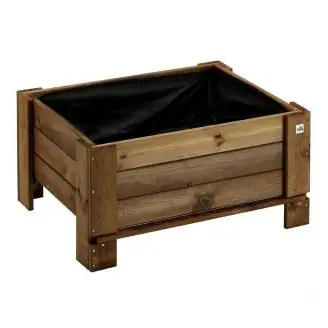 Jardinière d'extérieur en bois GardenBox au sol grande taille coloris marron 81 x 64 x 40 cm