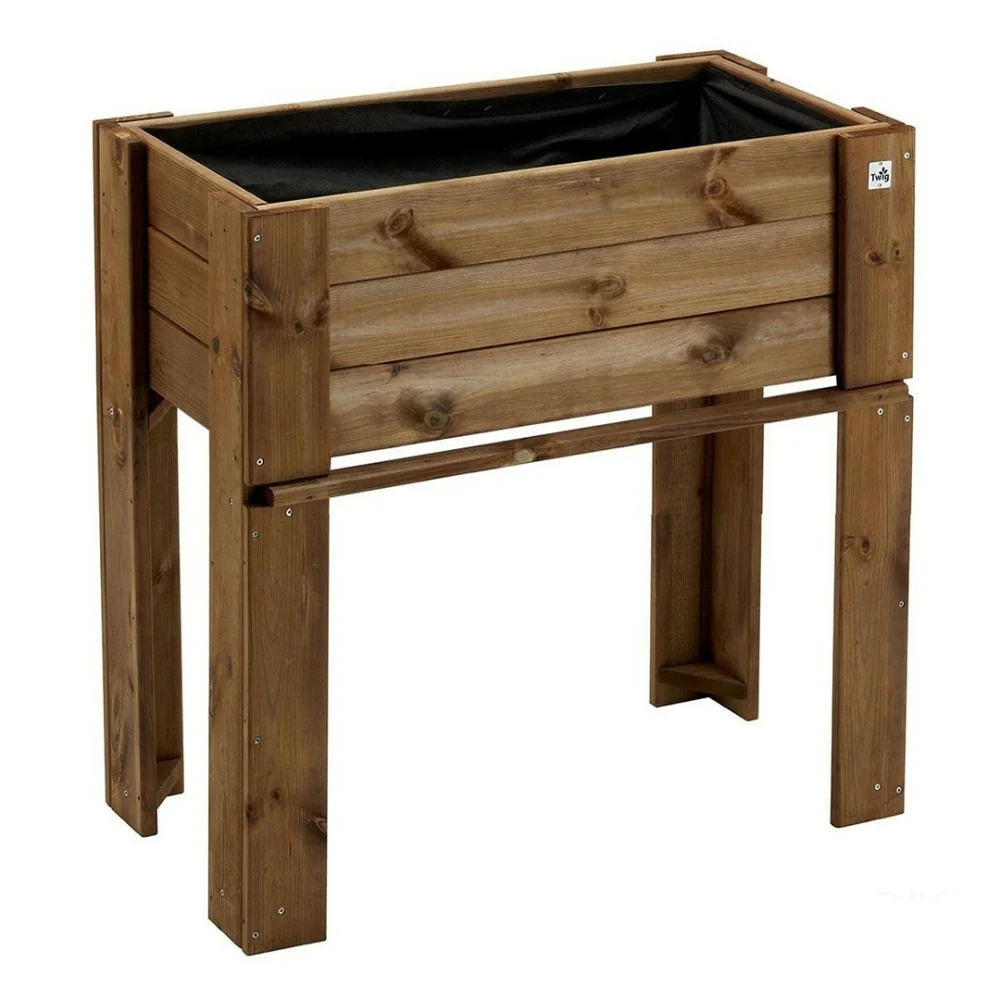 Jardinière surélevée d'extérieur en bois GardenBox couleur châtaigne 81 x 44 x 80 cm