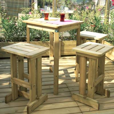 Tabouret haut d'extérieur en bois Rex 40x45x h80 cm