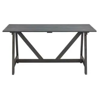 Ensemble de jardin et terrasse Table + 2 bancs Ale en bois gris anthracite.