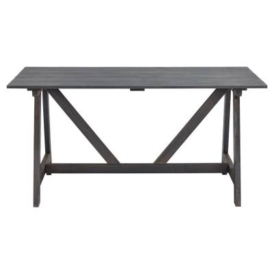 Table de jardin - Ensemble pour jardin et terrasse Table + 2 bancs Ale en bois gris anthracite.