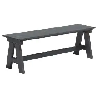 Ensemble de jardin et terrasse Table + 2 bancs Ale en bois gris anthracite.