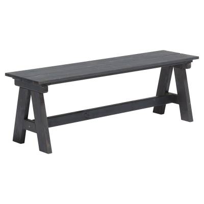 Banc de jardin - Ensemble pour jardin et terrasse Table + 2 bancs Ale en bois gris anthracite.