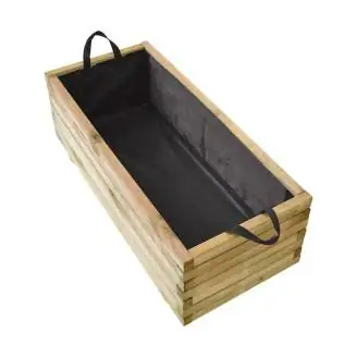 Jardinière en bois Mirabell pour extérieur 40x90 h.30,5 cm couleur naturelle