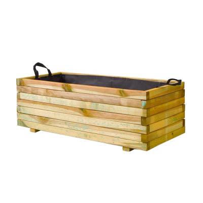 Jardinière en bois Mirabell pour extérieur 40x90 h.30,5 cm couleur naturelle