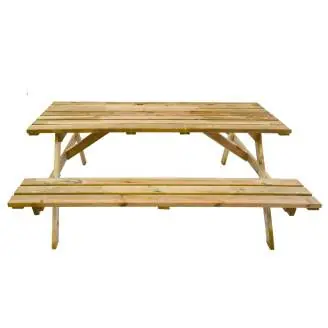 Happytime Banc en bois 25 mm Table de pique-nique Ensemble de jardin à bière pour jardin et terrasse 180 x 150 x 70 cm