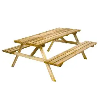 Happytime Banc en bois 25 mm Table de pique-nique Ensemble de jardin à bière pour jardin et terrasse 180 x 150 x 70 cm