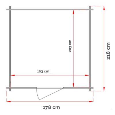 Abri de jardin en bois Franco 178X218 cm Abri de jardin avec porte simple aveugle - SOL EXCLU