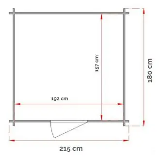 Abri à outils en bois Willa 1 avec porte à double fenêtre 215x180 cm