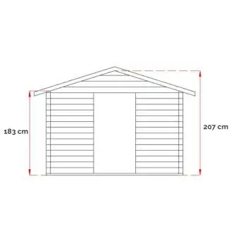 Abri à outils en bois Willa 1 avec porte à double fenêtre 215x180 cm