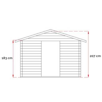 Abri en bois pour outils Willa 1 avec porte double vitrée 215x180 cm