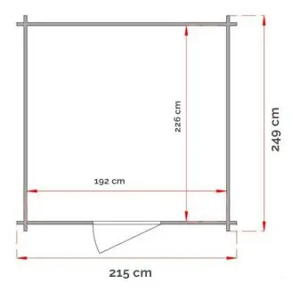 Abri à outils en bois Willa 215x249 avec porte à double fenêtre