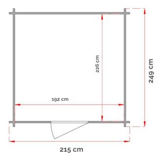 Abri en bois pour outils Willa 215x249 cm avec porte double vitrée