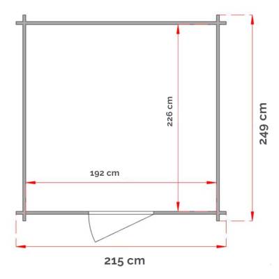 Abri à outils en bois Willa 215x249 avec porte à double fenêtre