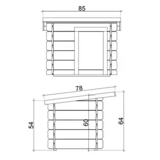 Niche d'extérieur en bois LAILA 77x60 cm