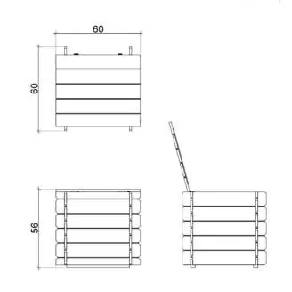 Mobilier d'extérieur - Coffre Gaia 60x60 en bois pour extérieur...