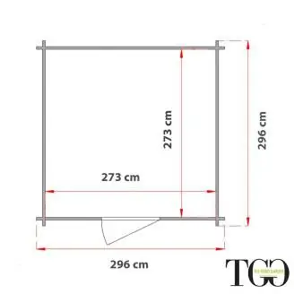 Maison de jardin en bois Carlotta 3x3 m avec porte à double fenêtre - PLANCHER EN OPTION