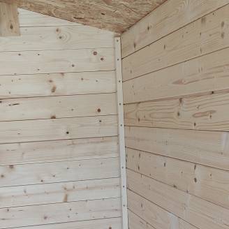 Abri en bois pour jardin Carlotta 3x3 m avec porte double vitrée - PLANCHER EN OPTION