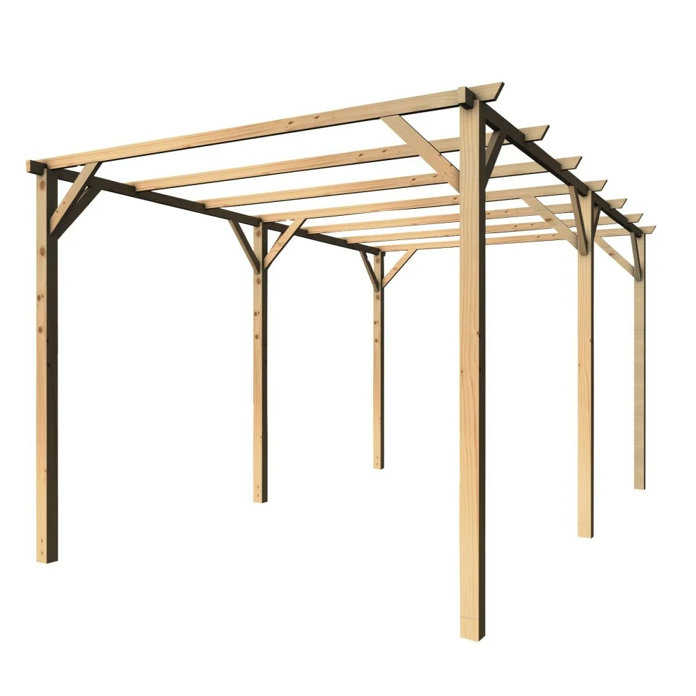 Pergola en bois 3x5 pour extérieur et jardin en pin massif imprégné en autoclave Pergola 300x500 cm