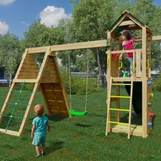 Aire de jeux de jardin en bois autoclavée Woody Gym TGG Play