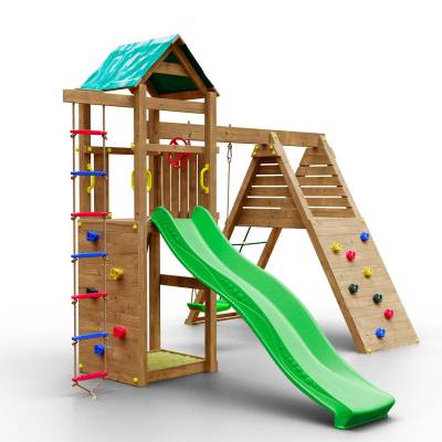 Aire de jeux de jardin en bois autoclavée Woody Gym TGG Play