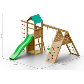 Aire de jeux de jardin en bois autoclavée Woody Gym TGG Play