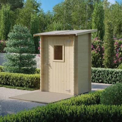 Abri en bois 1,5x1 m Lean-to Jack pour outils avec porte simple vitrée