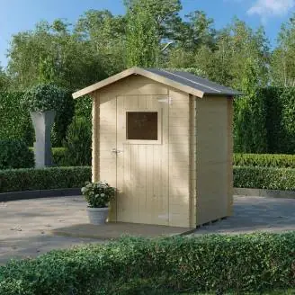 Maison en bois Fausta avec porte-fenêtre simple 146x130 cm